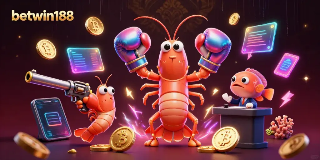 Menangkan permainan seru di betwin188 dengan karakter 3D yang menarik dan simbol cryptocurrency yang berkilau.