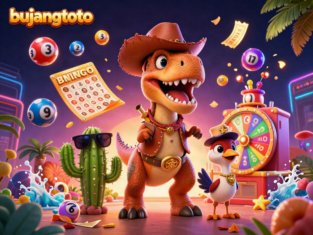 Win big with bujangtoto in an action-packed lottery scene featuring exciting characters.