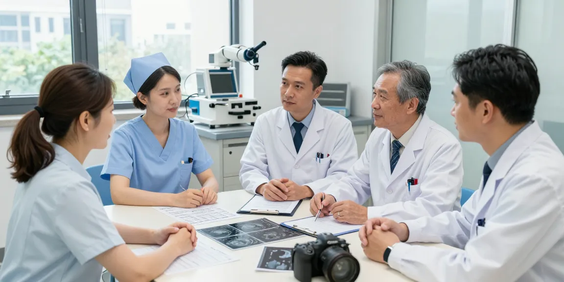 Multidisciplinary team discussing esophageal and stomach cancer care in a clinical setting.