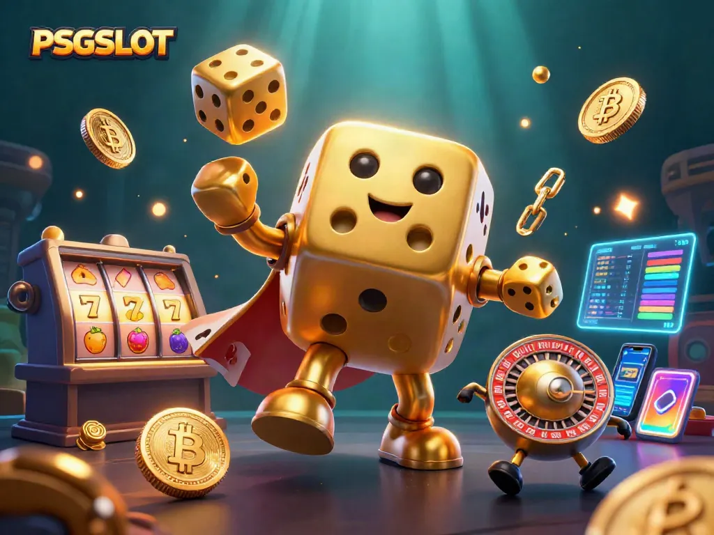 Engage in thrilling action with PSGSLOT and vibrant slot reels in this dynamic casino scene.