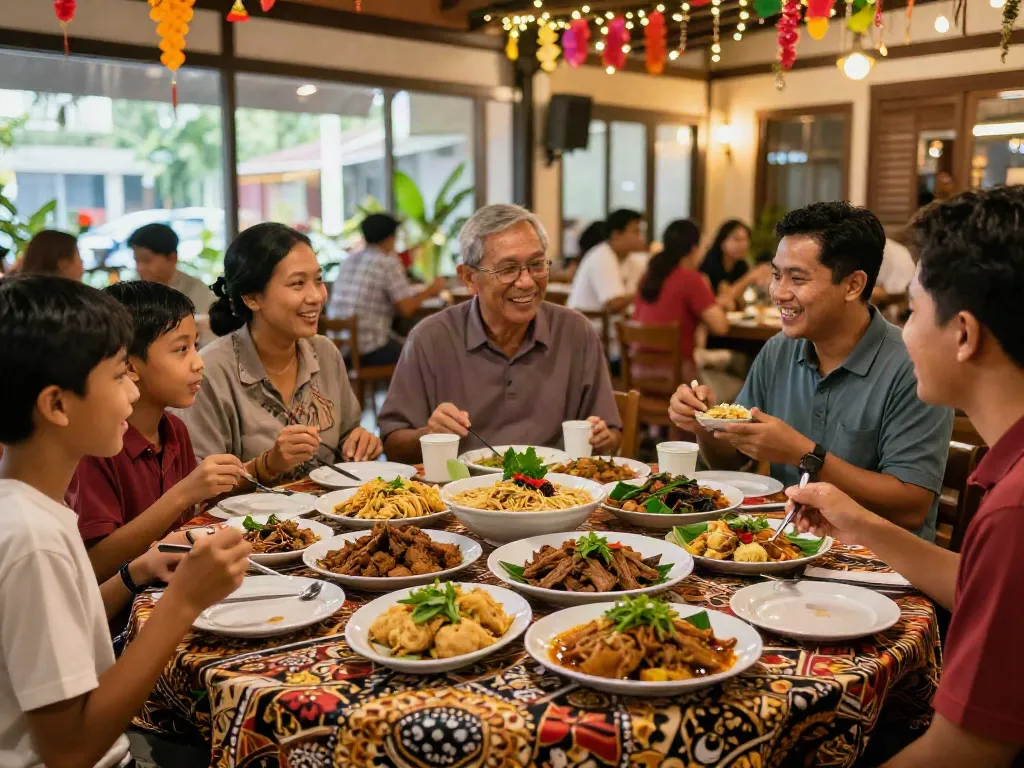 Delicious spread of Nyonya4D dishes at a festive family gathering.