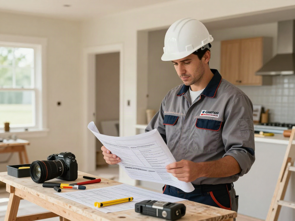 Start your design build project with a trusted local contractor at a home renovation site.