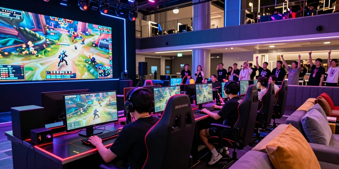 Exciting esports arena showcasing qqmacan gaming competition with players and vibrant atmosphere.