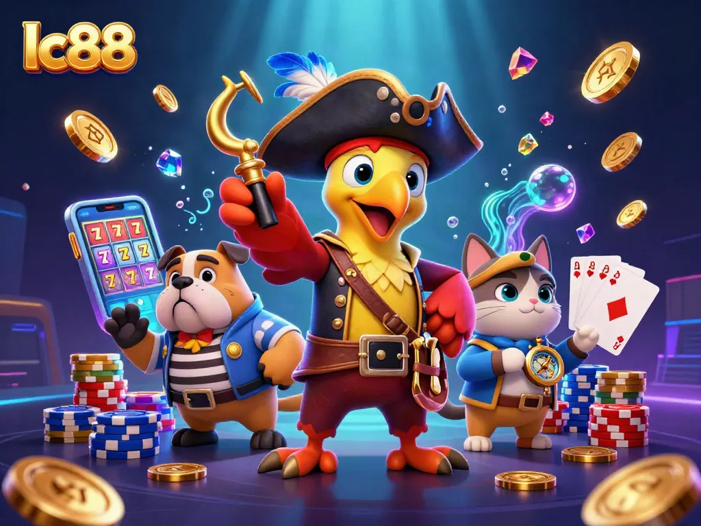Spin lucky slot machines and win at lc88 surrounded by captivating casino elements.