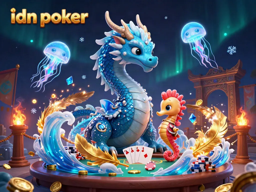 Experience idn poker with this vibrant illustration showcasing a thrilling poker scene.
