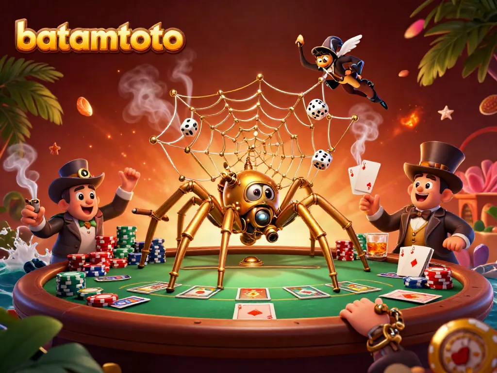 Join the batamtoto adventure with steampunk characters weaving luck and mischief in a vibrant casino scene.