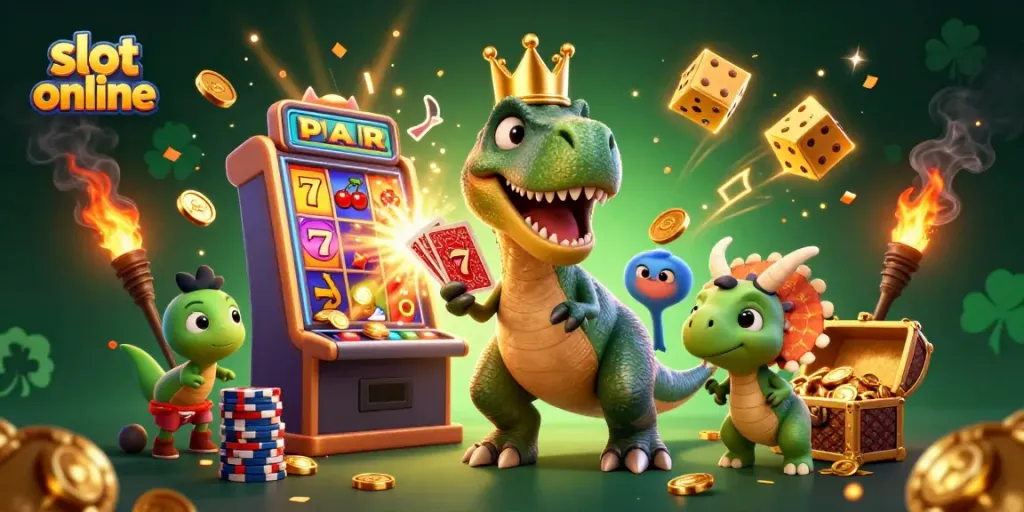 Experience vibrant slot online action with cartoon dino characters and exploding jackpots.