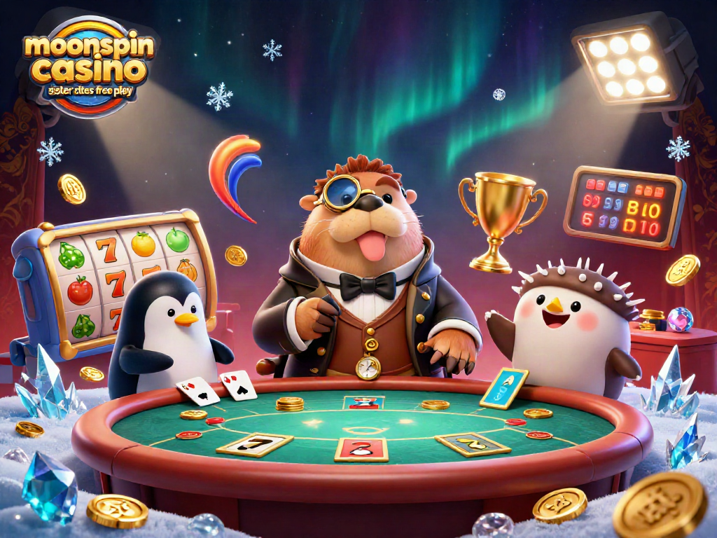 Experience moonspin casino sister sites free play with a fun underwater poker scene featuring vibrant characters and elements.