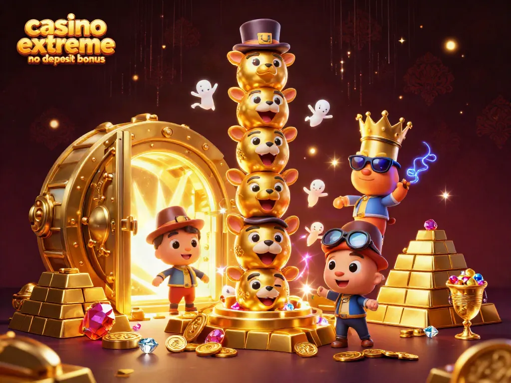 Experience the thrill of casino extreme no deposit bonus with vibrant casino-themed animation and dynamic golden elements.