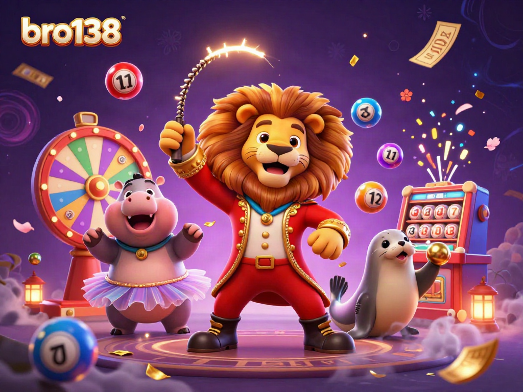 Experience the excitement of bro138 with a playful circus scene filled with vibrant slot elements.