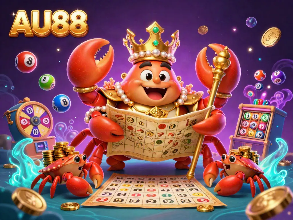 Engage with the vibrant world of AU88, where a golden crab emperor symbolizes winning opportunities in gambling.
