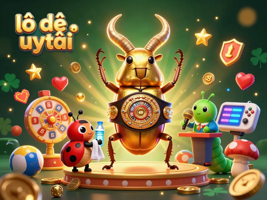 Experience the excitement of lô đề uy tín in a vibrant 3D scene with lottery elements and dynamic characters.