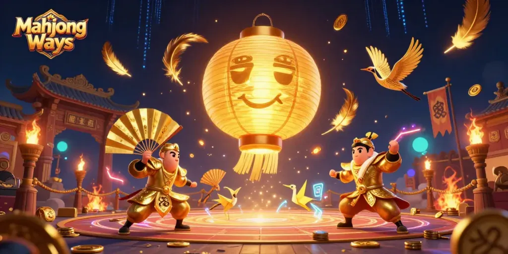 Experience Mahjong Ways with a sparkling junket scene filled with vibrant decorations and thematic symbols.