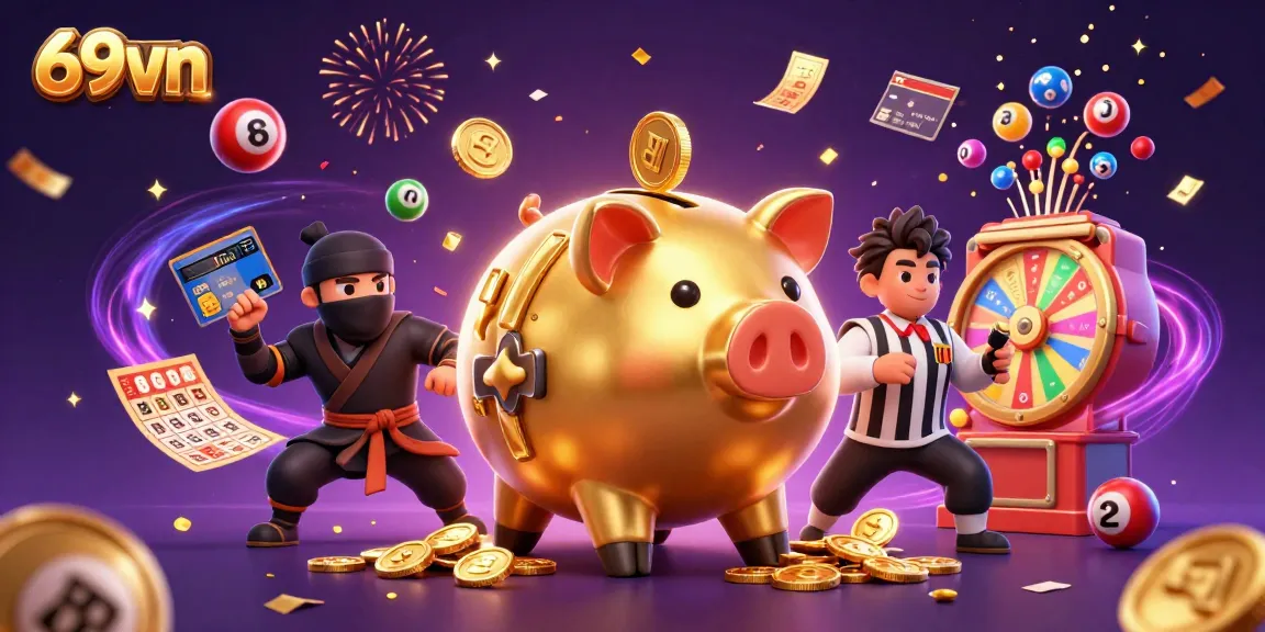 Experience the excitement of 69vn with dynamic gaming characters and vibrant casino elements.