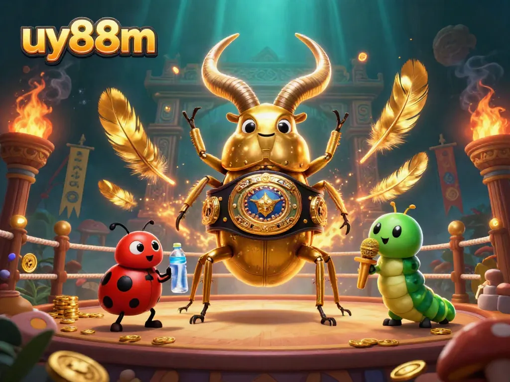 Experience competitive fun with uy88m as a giant beetle battles under dramatic lighting.