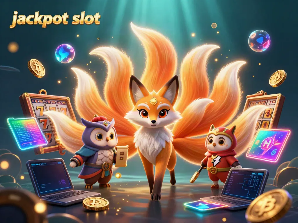 Spin to win in the vibrant jackpot slot scene filled with characters and rich casino elements.