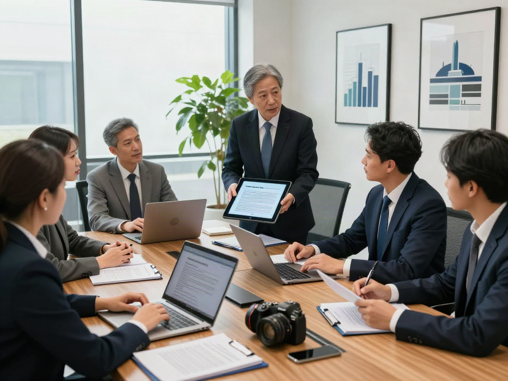 Lead Roedl legal team collaborating in a modern conference room, highlighting expertise and strategic discussions.