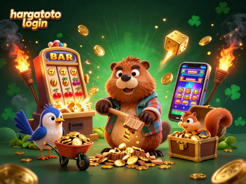 Experience thrilling wins at hargatoto login with vibrant 3D casino characters battling for golden rewards!