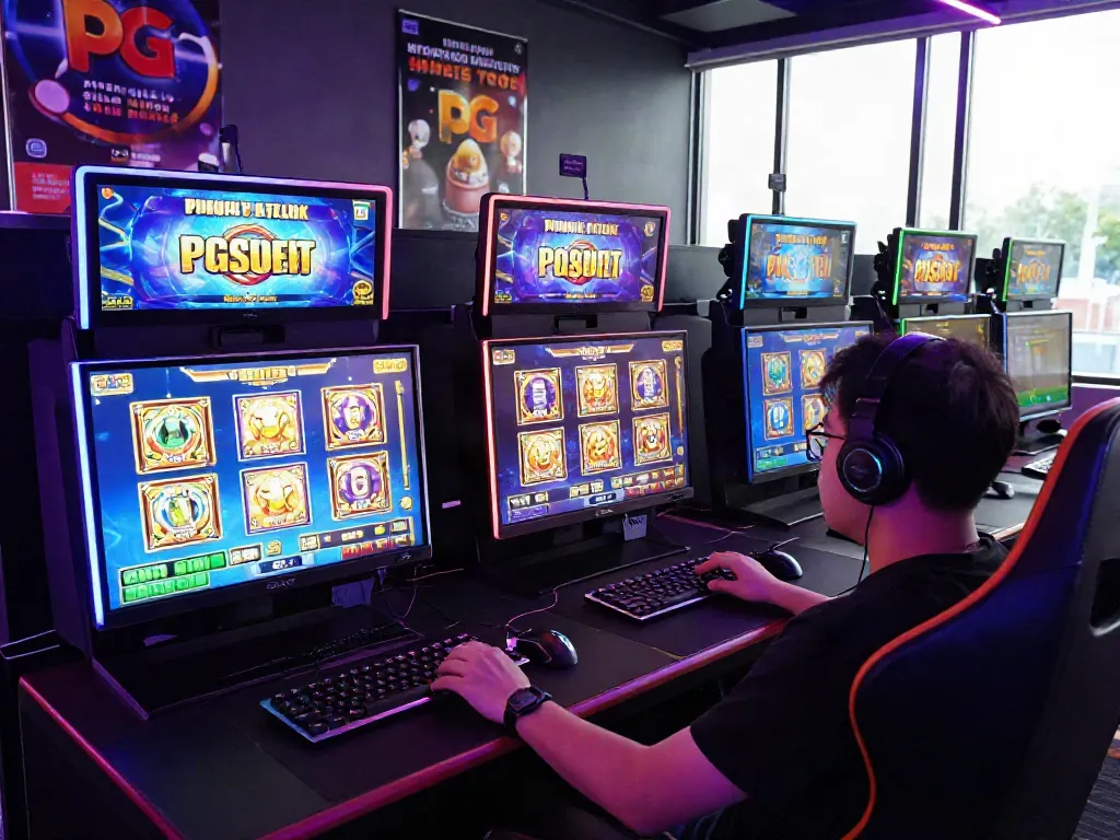 Exploring slot gacor hari ini with vibrant gaming setup showcasing popular slot games and DANA payment options.