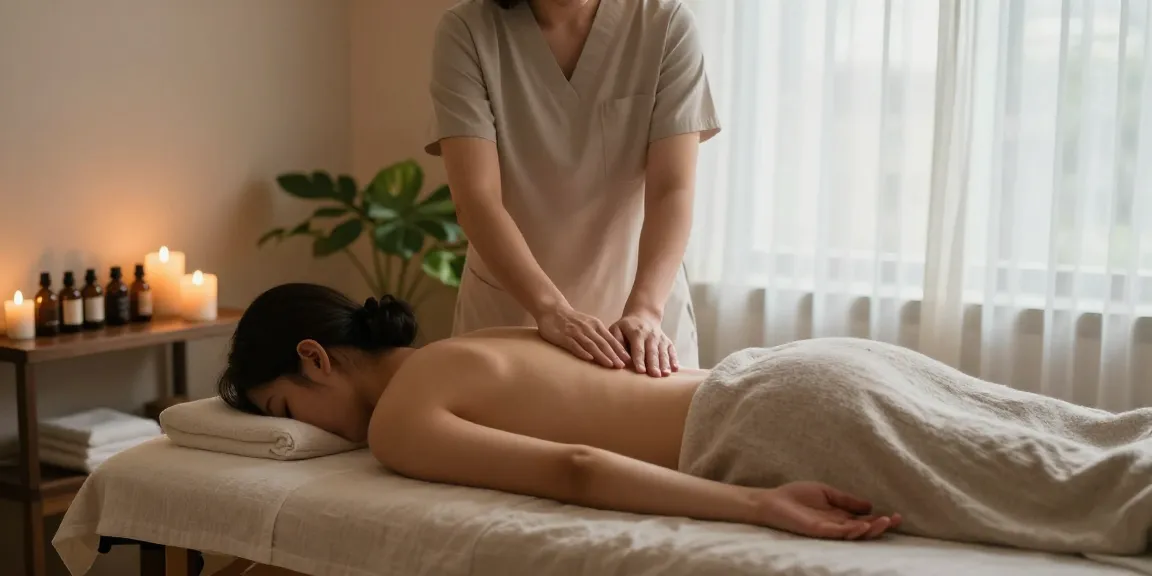 Calming 마포출장안마 session in a serene massage therapy room with soothing ambiance.