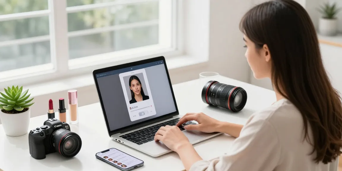 Testing attractiveness with AI tools in a modern workspace.